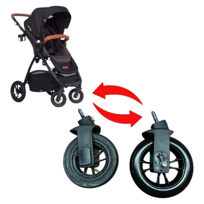 Wymiana kół w wózku EASY-GO | 2x kółka żelowe polskie | wysyłkowa w obie strony